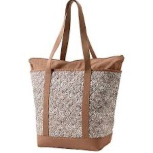 Lands End quilted and canvas Brown and Cream Tote Bag